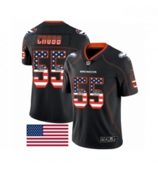 Men Nike Denver Broncos 55 Bradley Chubb Limited Black Rush USA Flag NFL Jersey
