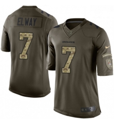 Men Nike Denver Broncos 7 John Elway Elite Green Salute to Service NFL Jersey