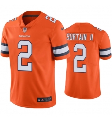 Men Nike Denver Broncos Patrick Surtain II Color Rush Orange Limited Jersey