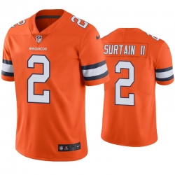 Men Nike Denver Broncos Patrick Surtain II Color Rush Orange Limited Jersey