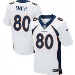 Men Nike Denver Broncos Rod Smith 80 White Vapor Limited Jersey