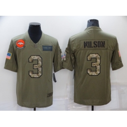 Men's Denver Broncos #3 Russell Wilson Olive Camo 2019 Salute To Service Stitched NFL Nike Limited Jersey
