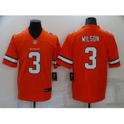 Men's Denver Broncos #3 Russell Wilson Orange 2022 Color Rush Stitched NFL Nike Limited Jersey
