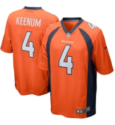 Mens Denver Broncos #4 Case Keenum Nike Orange Elite Jersey