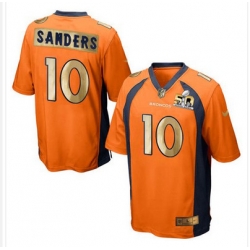 Nike Broncos #10 Emmanuel Sanders Orange Team Color Mens Stitched NFL Game Super Bowl 50 Collection Jersey
