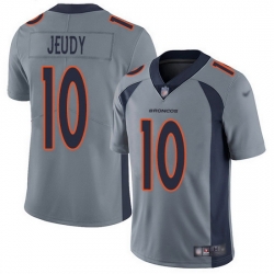 Nike Broncos 10 Jerry Jeudy Gray Men Stitched NFL Limited Inverted Legend Jersey