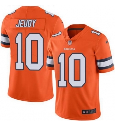 Nike Broncos 10 Jerry Jeudy Orange Men Stitched NFL Limited Rush Jersey