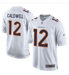 Nike Broncos #12 Andre Caldwell White Mens Stitched NFL Game Event Jersey