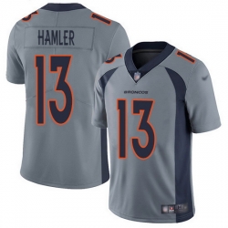 Nike Broncos 13 KJ Hamler Gray Men Stitched NFL Limited Inverted Legend Jersey