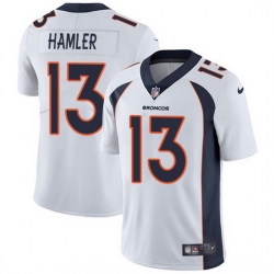 Nike Broncos 13 KJ Hamler White Men Stitched NFL Vapor Untouchable Limited Jersey