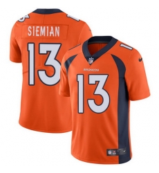 Nike Broncos #13 Trevor Siemian Orange Team Color Mens Stitched NFL Vapor Untouchable Limited Jersey
