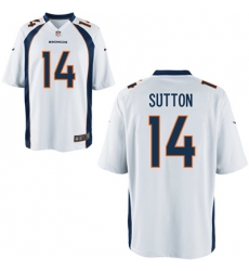 Nike Broncos #14 Courtland Sutton White Elite Jersey