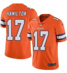 Nike Broncos 17 DaeSean Hamilton Orange Color Rush Limited Jersey