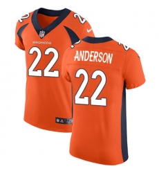 Nike Broncos #22 C J Anderson Orange Team Color Mens Stitched NFL Vapor Untouchable Elite Jersey