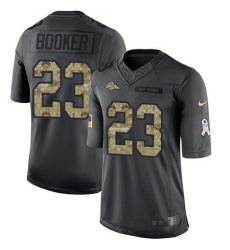 Nike Broncos #23 Devontae Booker Black Mens Stitched NFL Limited 2016 Salute to Service Jersey