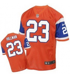 Nike Broncos #23 Ronnie Hillman Orange Throwback Mens Stitched NFL Elite Jersey