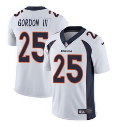 Nike Broncos 25 Melvin Gordon III White Men Stitched NFL Vapor Untouchable Limited Jersey