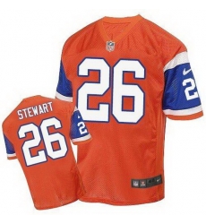 Nike Broncos #26 Darian Stewart Orange Throwback Mens Stitched NFL Elite Jersey