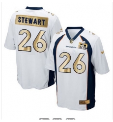 Nike Broncos #26 Darian Stewart White Mens Stitched NFL Game Super Bowl 50 Collection Jersey