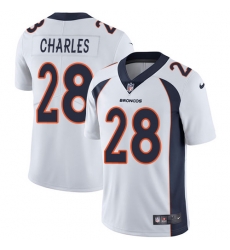 Nike Broncos #28 Jamaal Charles White Mens Stitched NFL Vapor Untouchable Limited Jersey