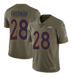 Nike Broncos #28 Royce Freeman Olive Mens Stitched NFL Limited 2017 Salute To Service Jersey