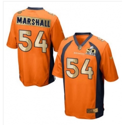 Nike Broncos #54 Brandon Marshall Orange Team Color Mens Stitched NFL Game Super Bowl 50 Collection Jersey