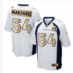 Nike Broncos #54 Brandon Marshall White Mens Stitched NFL Game Super Bowl 50 Collection Jersey