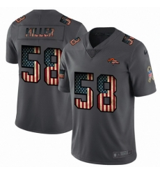Nike Broncos 58 Von Miller 2019 Salute To Service USA Flag Fashion Limited Jersey