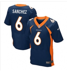 Nike Broncos #6 Mark Sanchez Navy Blue Alternate Mens Stitched NFL New Elite Jersey