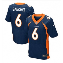 Nike Broncos #6 Mark Sanchez Navy Blue Alternate Mens Stitched NFL New Elite Jersey