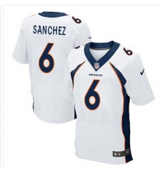 Nike Broncos #6 Mark Sanchez White Mens Stitched NFL New Elite Jersey