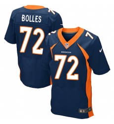 Nike Broncos #72 Garett Bolles Navy Blue Alternate Mens Stitched NFL New Elite Jersey