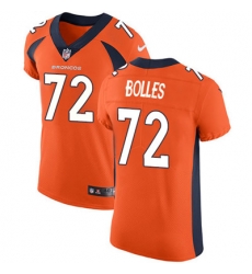 Nike Broncos #72 Garett Bolles Orange Team Color Mens Stitched NFL Vapor Untouchable Elite Jersey