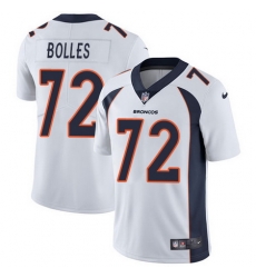 Nike Broncos #72 Garett Bolles White Mens Stitched NFL Vapor Untouchable Limited Jersey