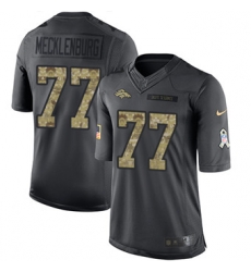 Nike Broncos #77 Karl Mecklenburg Black Mens Stitched NFL Limited 2016 Salute to Service Jersey