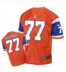 Nike Broncos #77 Karl Mecklenburg Orange Mens Stitched NFL Elite Throwback Jersey