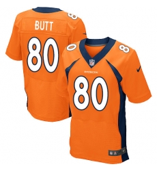 Nike Broncos #80 Jake Butt Orange Team Color Mens Stitched NFL New Elite Jersey