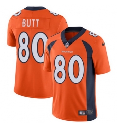 Nike Broncos #80 Jake Butt Orange Team Color Mens Stitched NFL Vapor Untouchable Limited Jersey