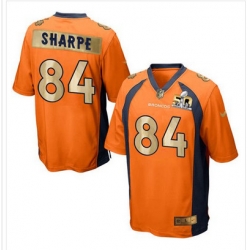 Nike Broncos #84 Shannon Sharpe Orange Team Color Mens Stitched NFL Game Super Bowl 50 Collection Jersey