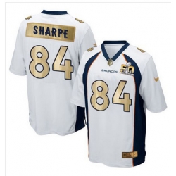 Nike Broncos #84 Shannon Sharpe White Mens Stitched NFL Game Super Bowl 50 Collection Jersey