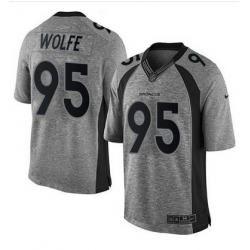 Nike Broncos #95 Derek Wolfe Gray Mens Stitched NFL Limited Gridiron Gray Jersey