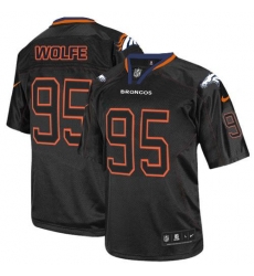 Nike Broncos #95 Derek Wolfe Lights Out Black Mens Stitched NFL Elite Jersey