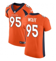 Nike Broncos #95 Derek Wolfe Orange Team Color Mens Stitched NFL Vapor Untouchable Elite Jersey