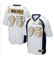 Nike Broncos #95 Derek Wolfe White Mens Stitched NFL Game Super Bowl 50 Collection Jersey
