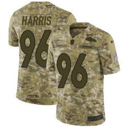 Nike Broncos 96 Shelby Harris Camo Men Stitched NFL Limited 2018 Salute To Service Jersey