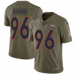Nike Broncos 96 Shelby Harris Olive Men Stitched NFL Limited 2017 Salute To Service Jersey