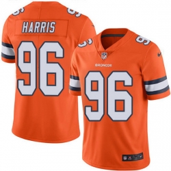 Nike Broncos 96 Shelby Harris Orange Men Stitched NFL Limited Rush Jersey