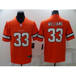 Nike Denver Broncos 33 Javonte Williams Orange Color Rush Limited Jersey