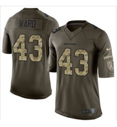 Nike Denver Broncos #43 T J  Ward Green Men 27s Stitched NFL Limited Salute To Service Jersey