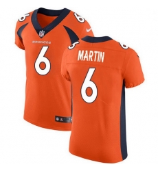 Nike Denver Broncos 6 Sam Martin Orange Team Color Men Stitched NFL Vapor Untouchable Elite Jersey